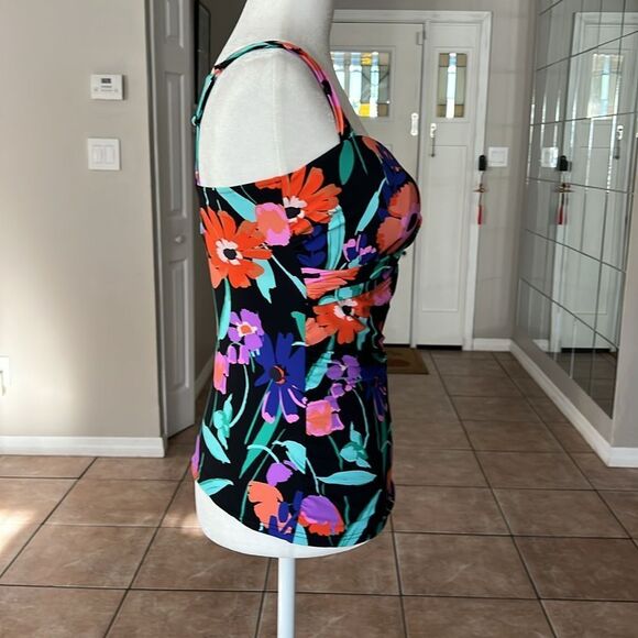 Profile by Gottex Floral D Cup Underwire Tankini Swim Top 34D - Picture 2 of 8